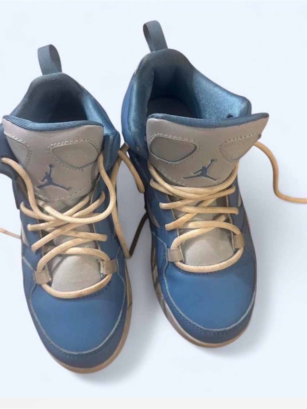 Jordan Kids Blue and Tan High-Top Sneakers